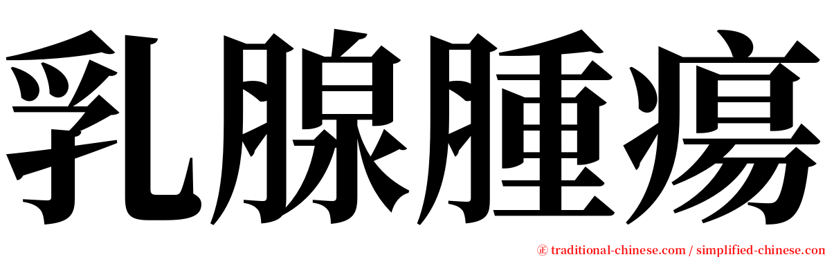 乳腺腫瘍 serif font