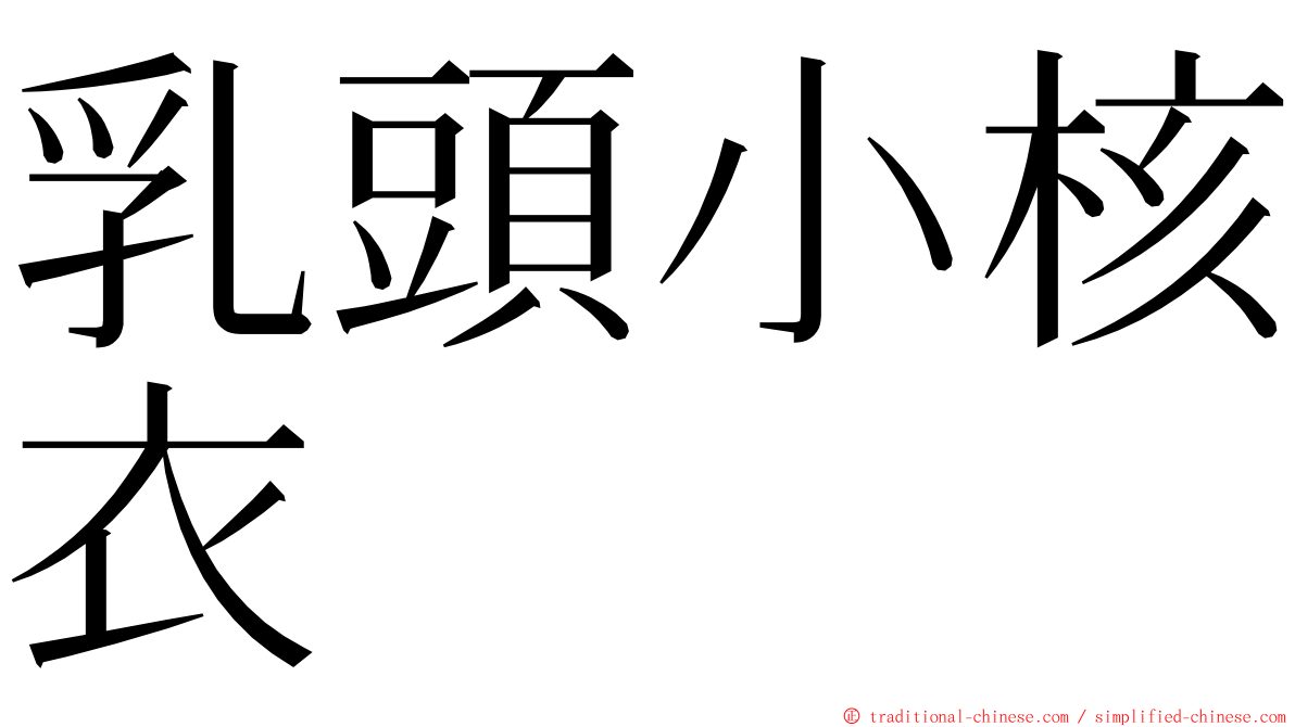 乳頭小核衣 ming font