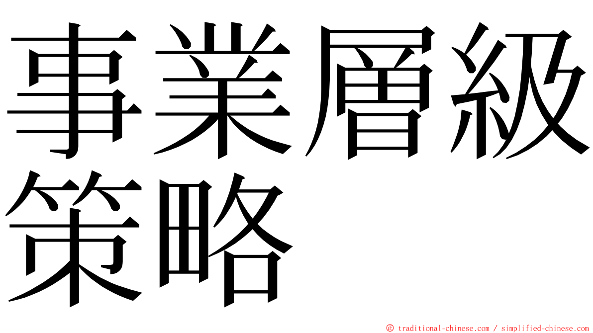 事業層級策略 ming font