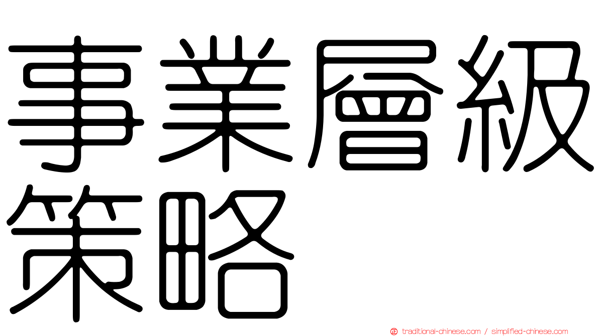 事業層級策略