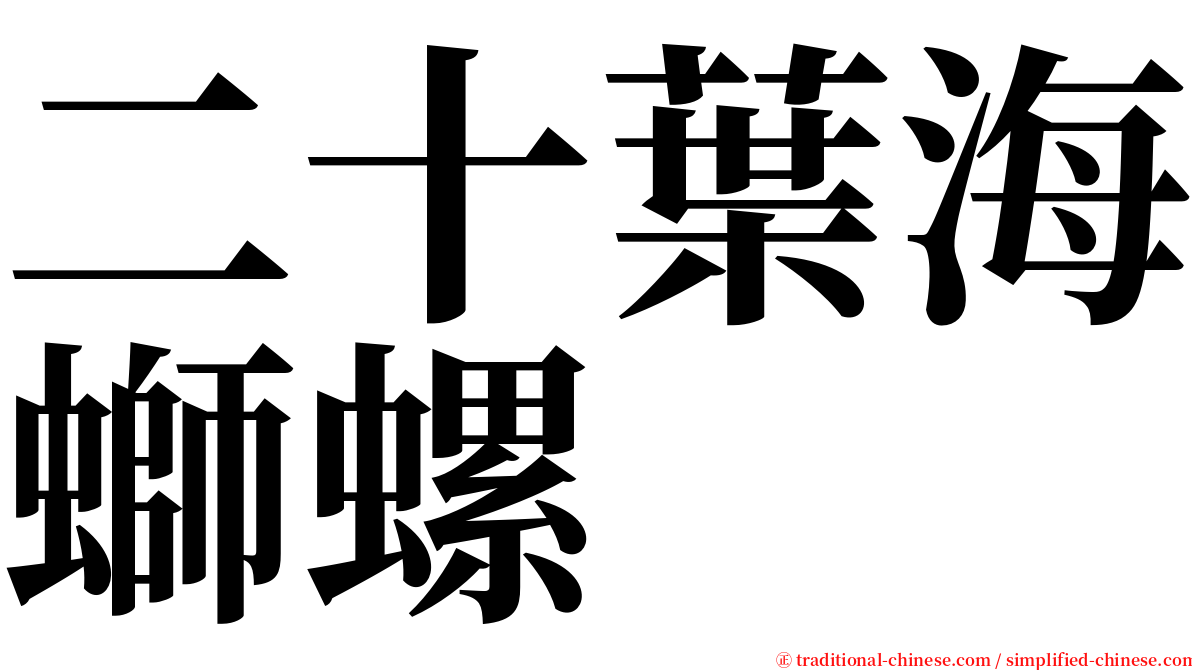 二十葉海螄螺 serif font