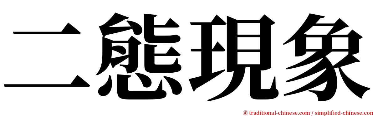 二態現象 serif font