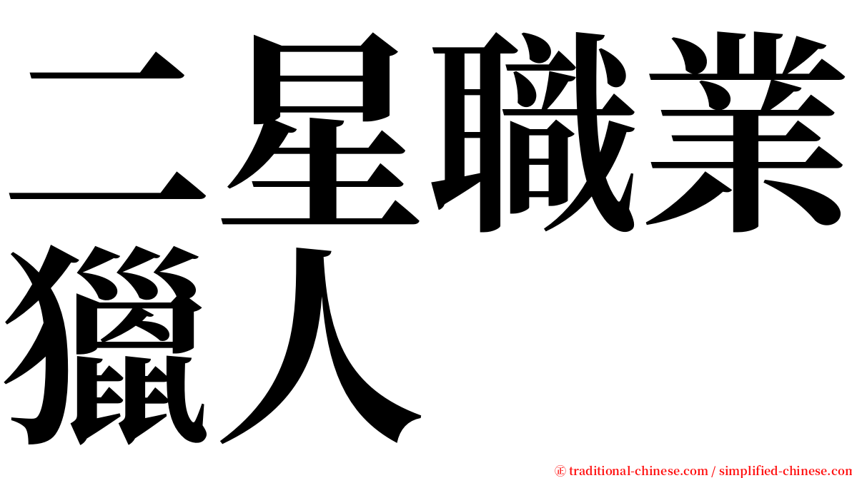 二星職業獵人 serif font