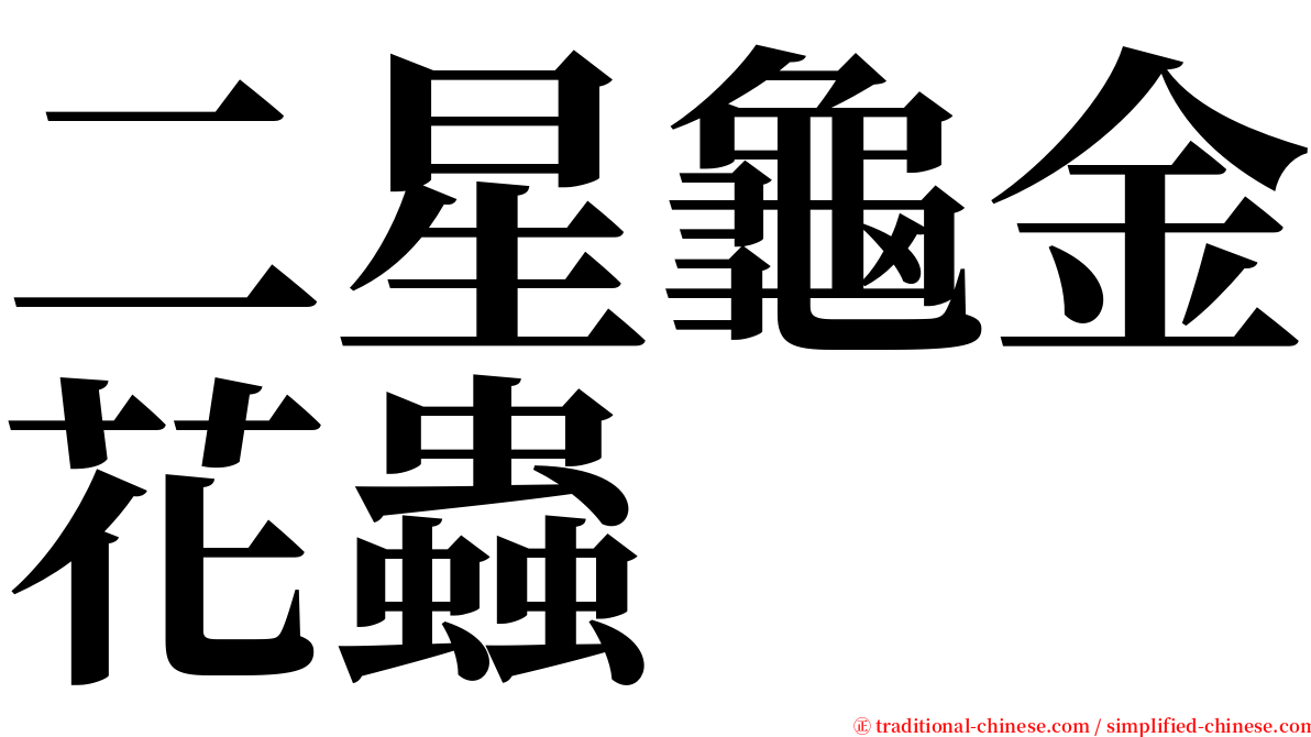 二星龜金花蟲 serif font