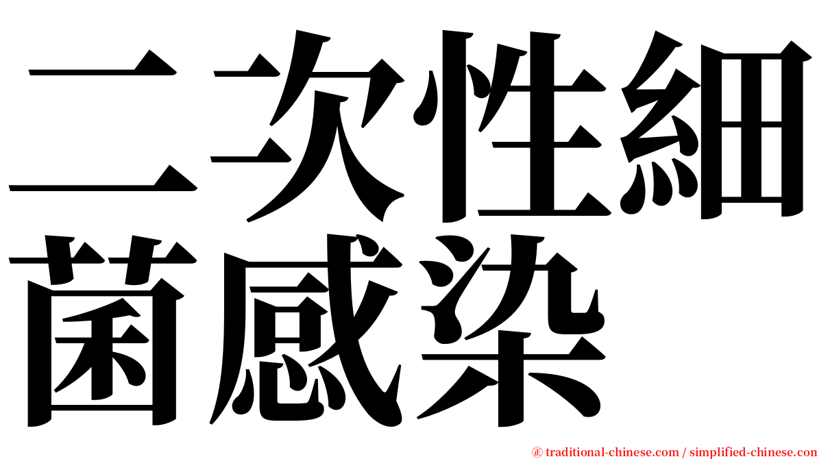 二次性細菌感染 serif font