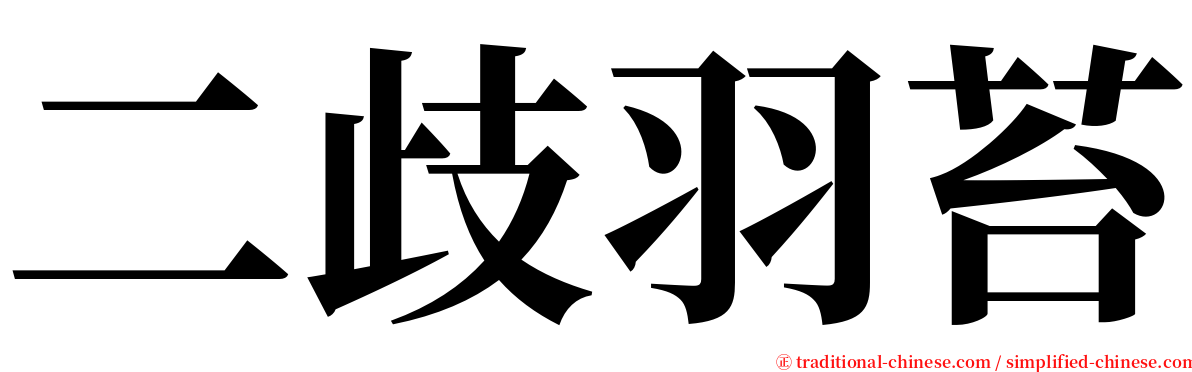 二歧羽苔 serif font