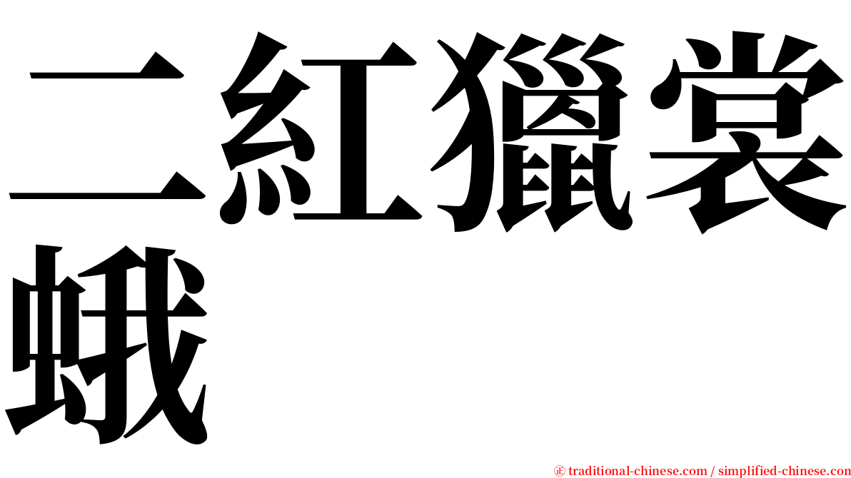 二紅獵裳蛾 serif font