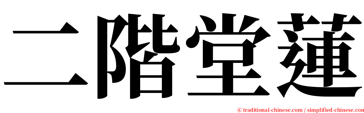 二階堂蓮 serif font