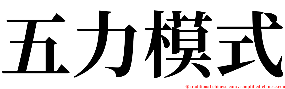 五力模式 serif font