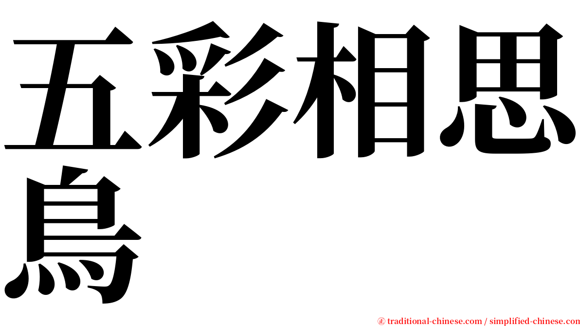 五彩相思鳥 serif font