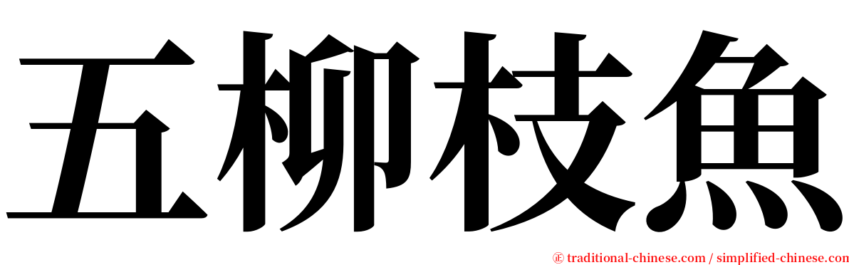 五柳枝魚 serif font