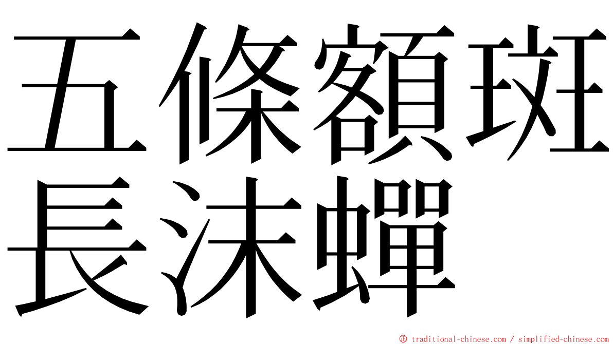 五條額斑長沫蟬 ming font