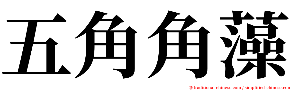 五角角藻 serif font