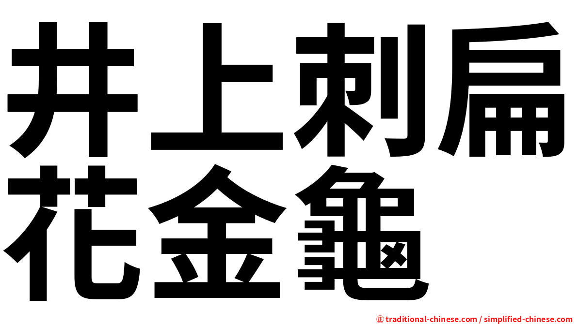 井上刺扁花金龜