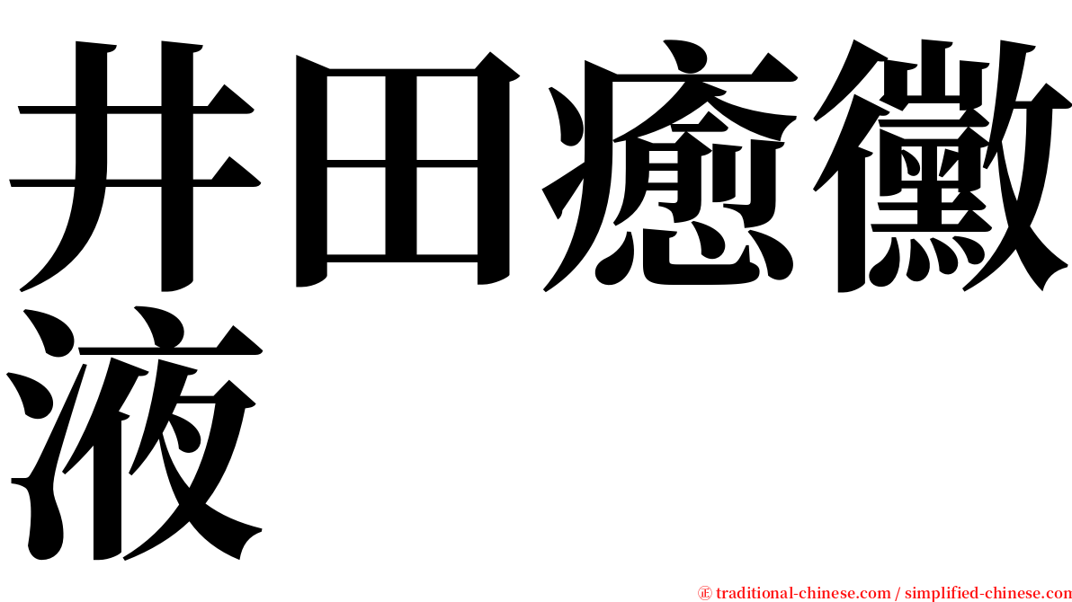 井田癒黴液 serif font