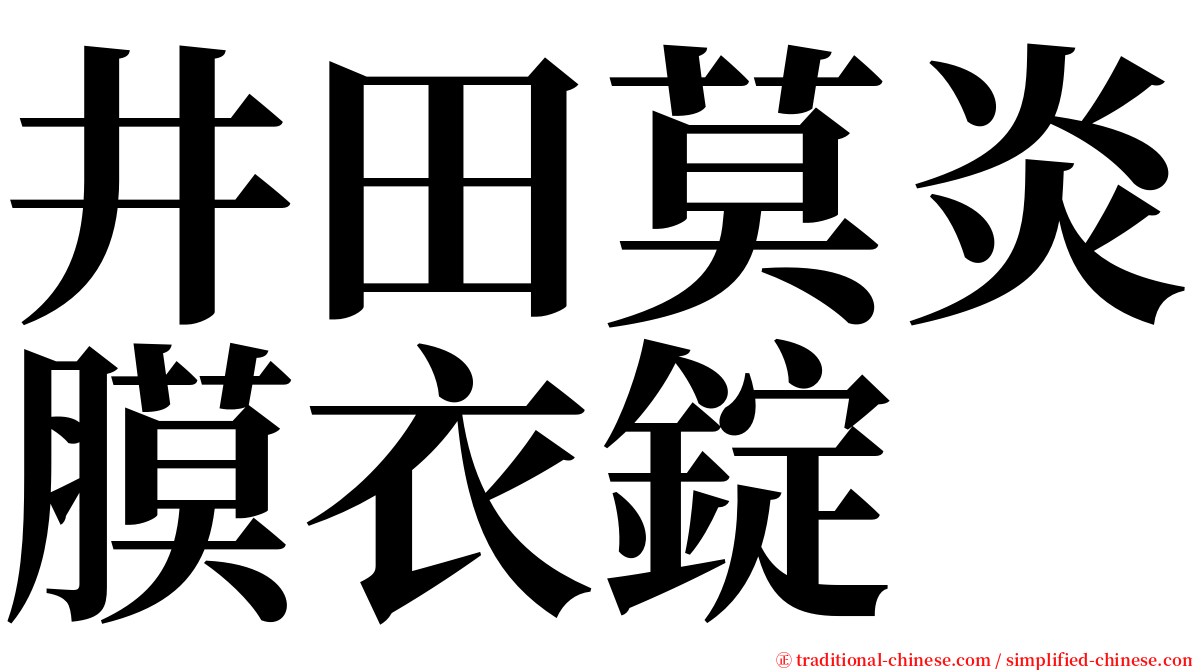 井田莫炎膜衣錠 serif font