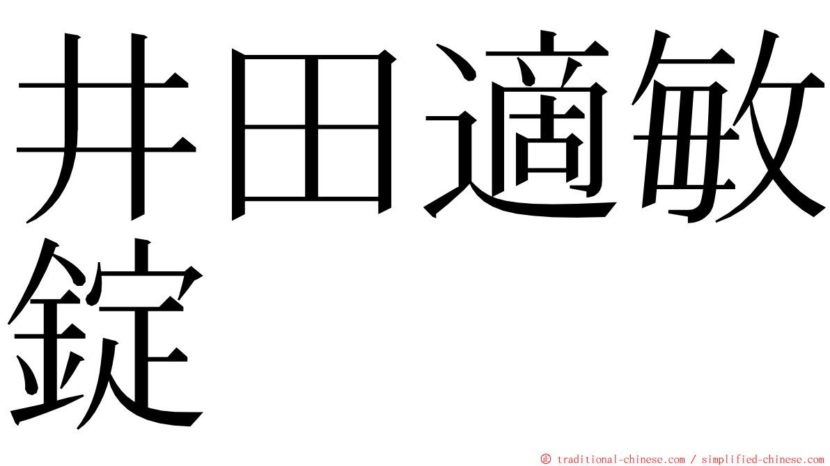 井田適敏錠 ming font