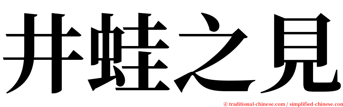 井蛙之見 serif font