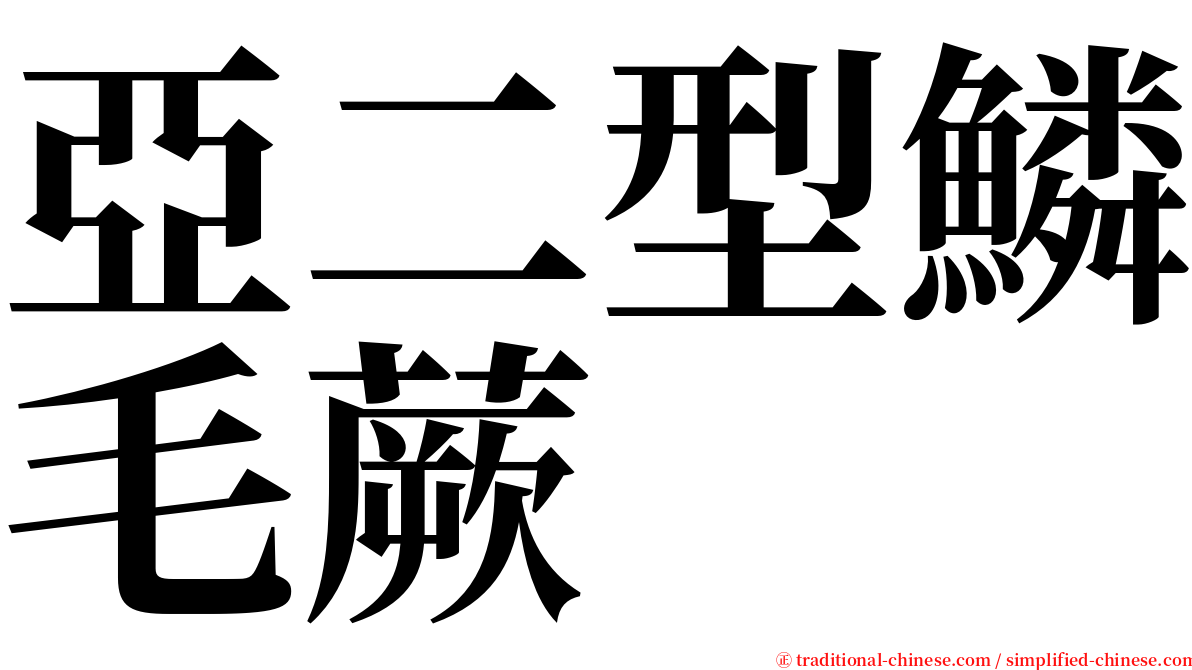 亞二型鱗毛蕨 serif font