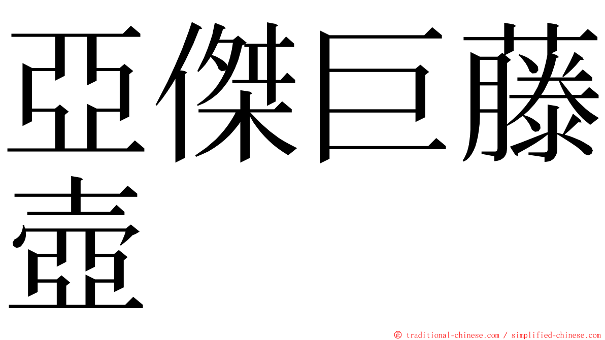 亞傑巨藤壺 ming font