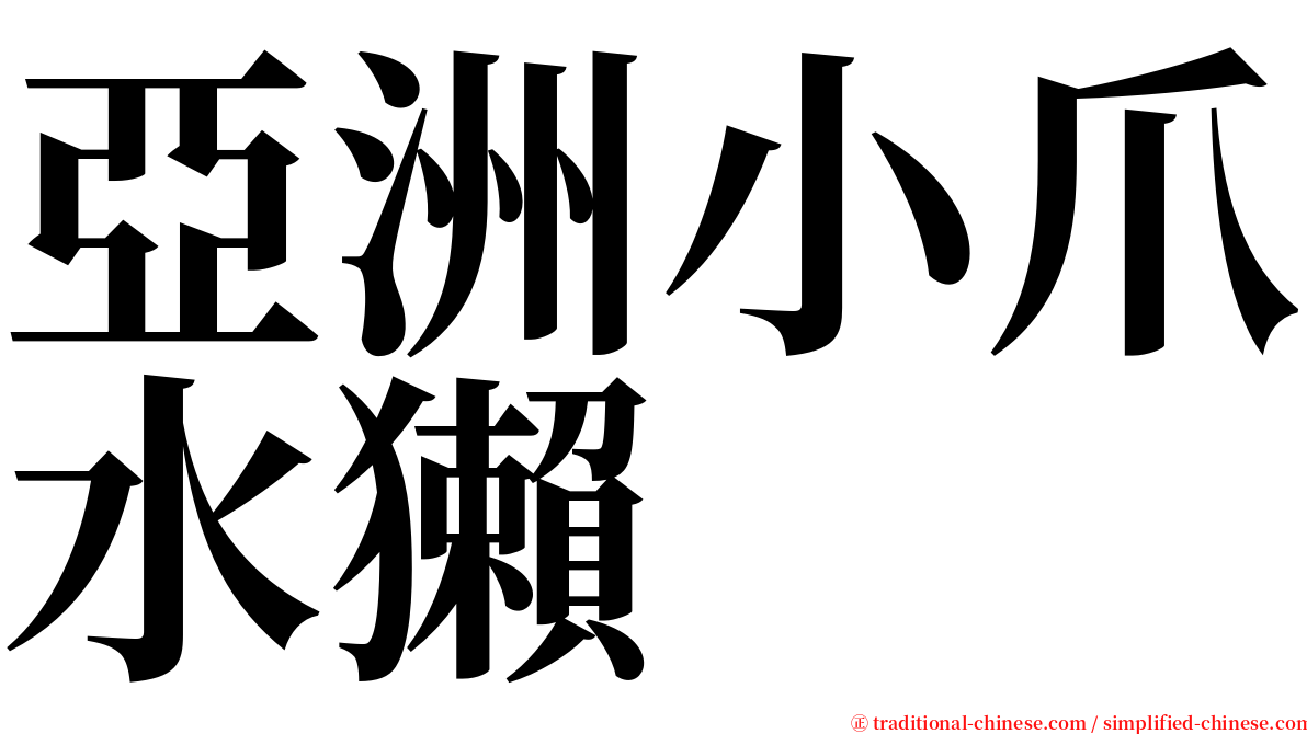 亞洲小爪水獺 serif font