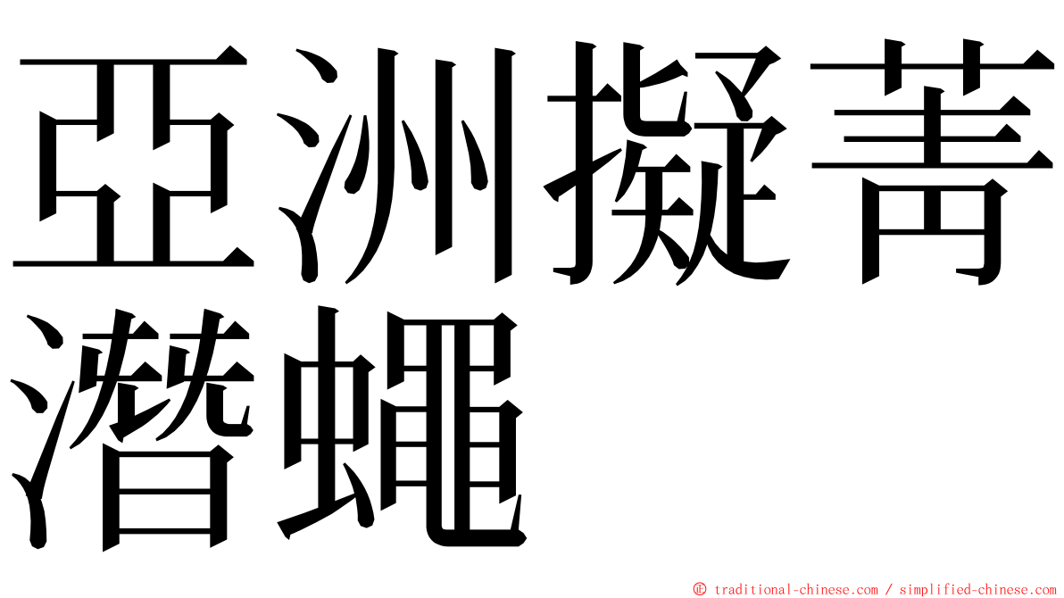 亞洲擬菁潛蠅 ming font