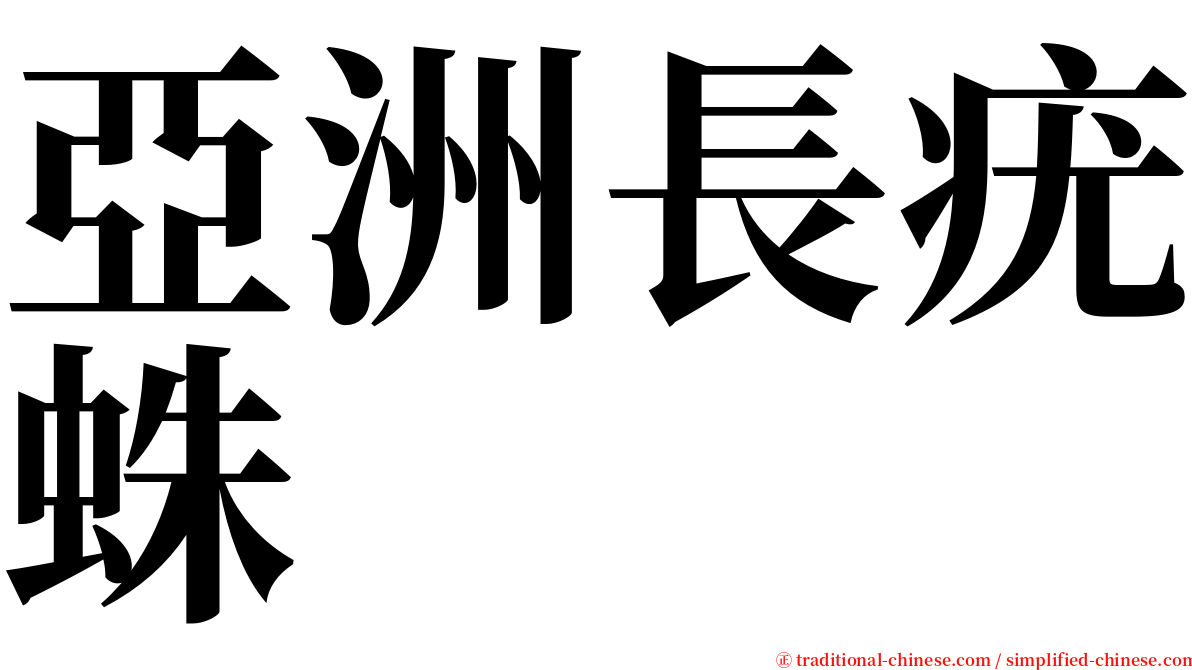 亞洲長疣蛛 serif font