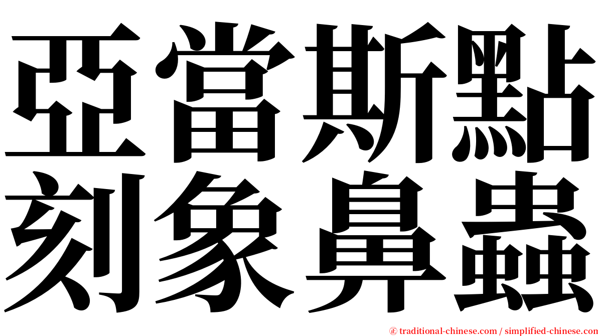 亞當斯點刻象鼻蟲 serif font