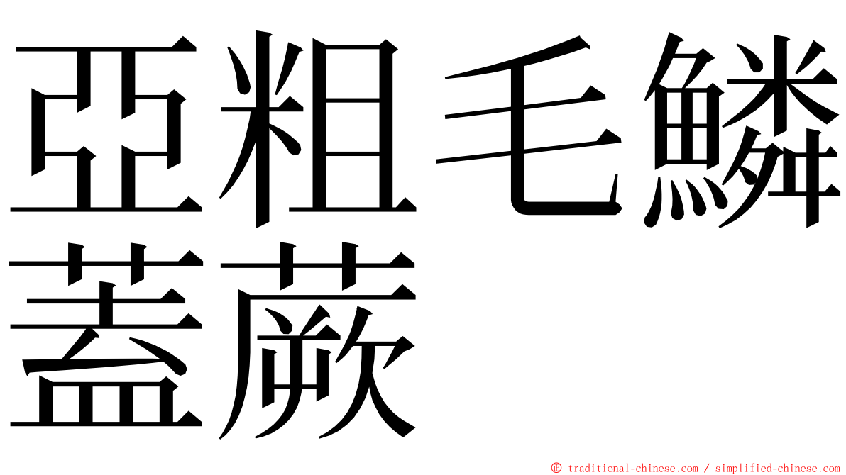 亞粗毛鱗蓋蕨 ming font