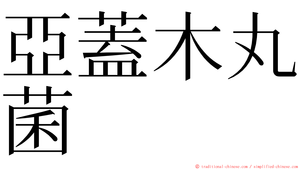 亞蓋木丸菌 ming font