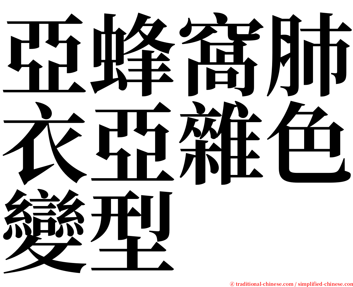 亞蜂窩肺衣亞雜色變型 serif font