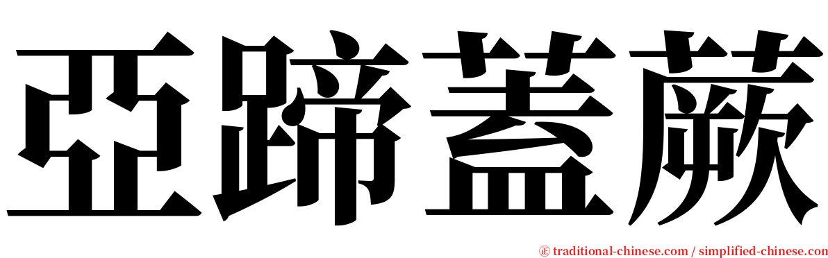 亞蹄蓋蕨 serif font