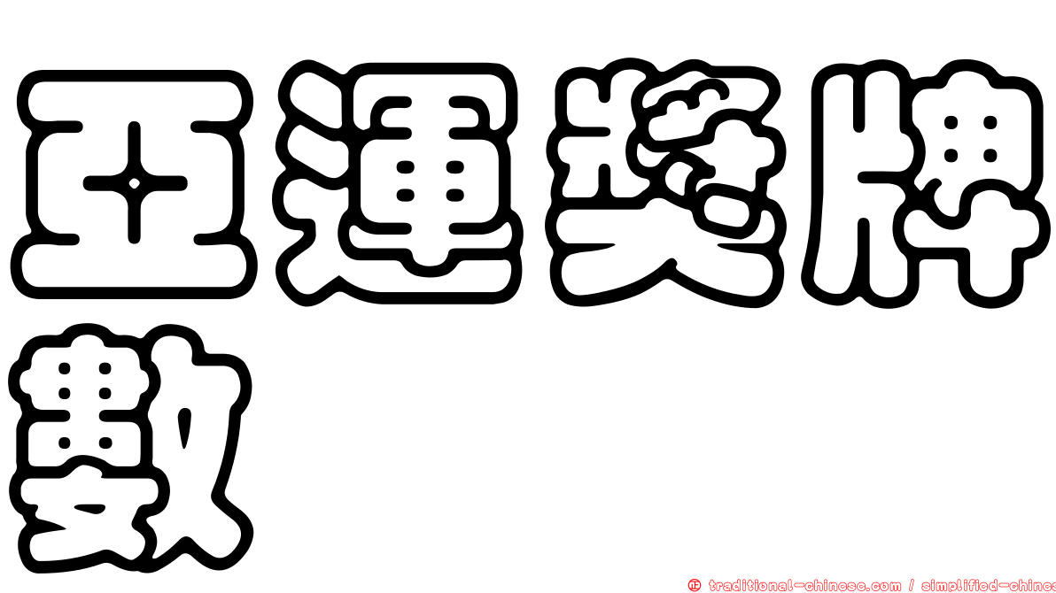 亞運獎牌數