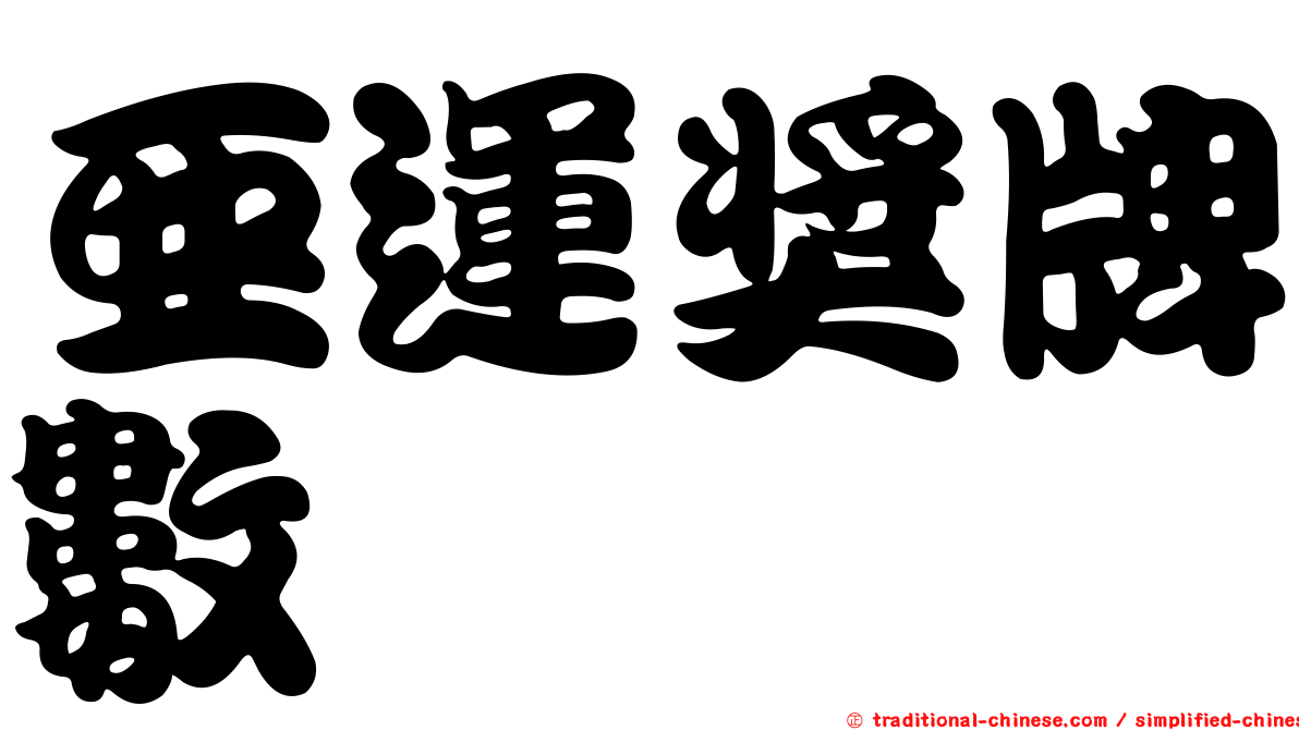 亞運獎牌數