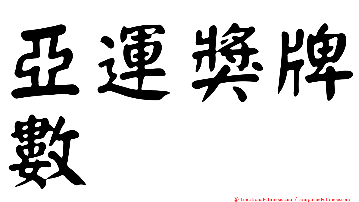 亞運獎牌數