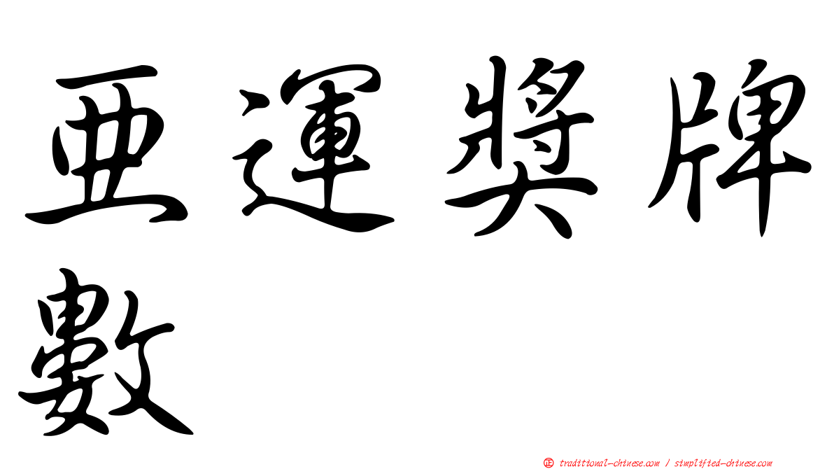 亞運獎牌數