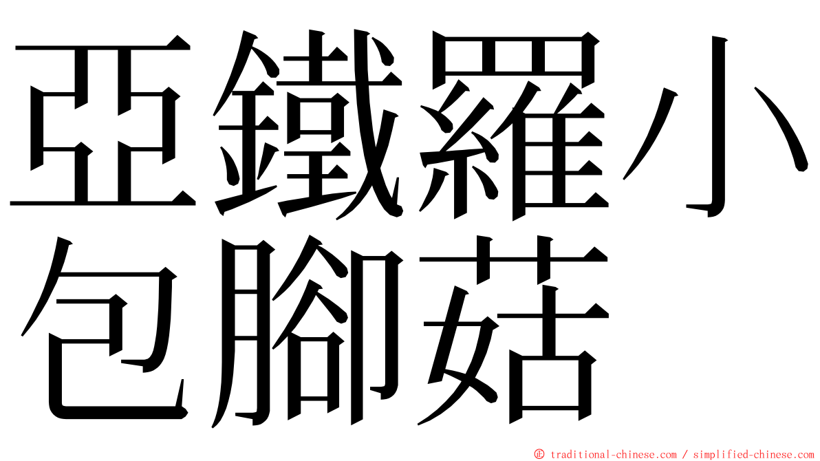 亞鐵羅小包腳菇 ming font