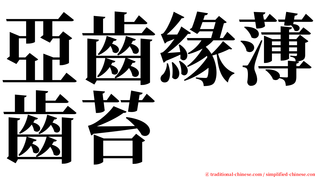 亞齒緣薄齒苔 serif font