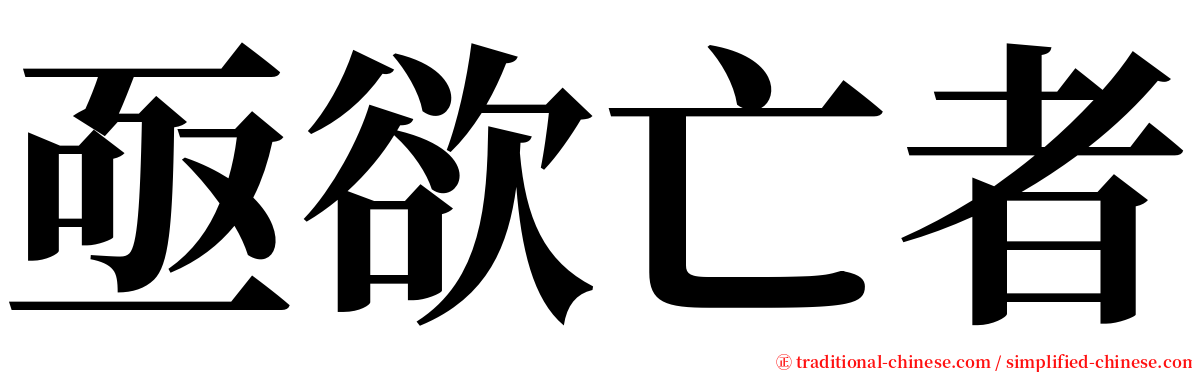 亟欲亡者 serif font