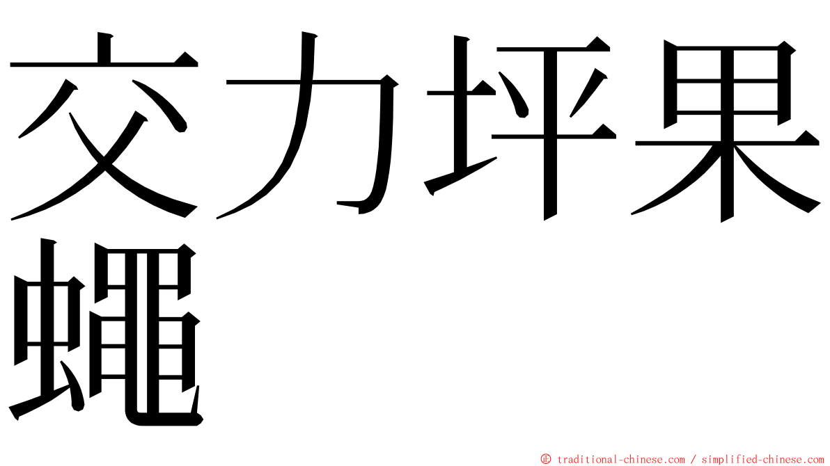 交力坪果蠅 ming font