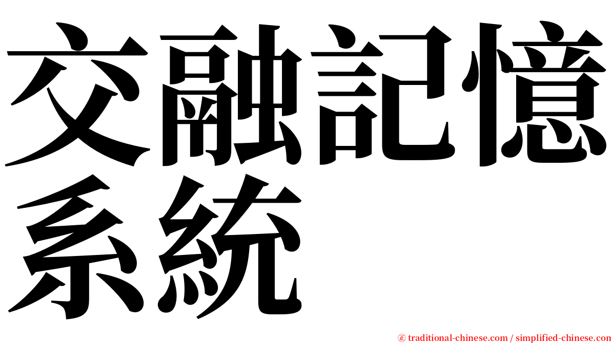 交融記憶系統 serif font