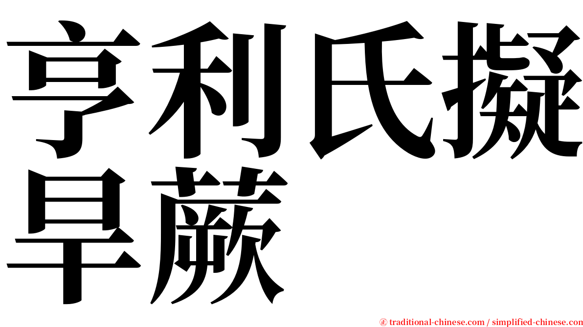 亨利氏擬旱蕨 serif font