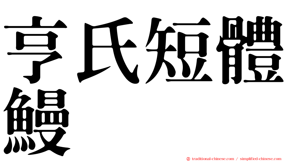 亨氏短體鰻