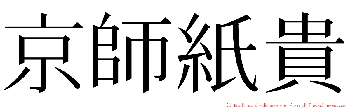 京師紙貴 ming font