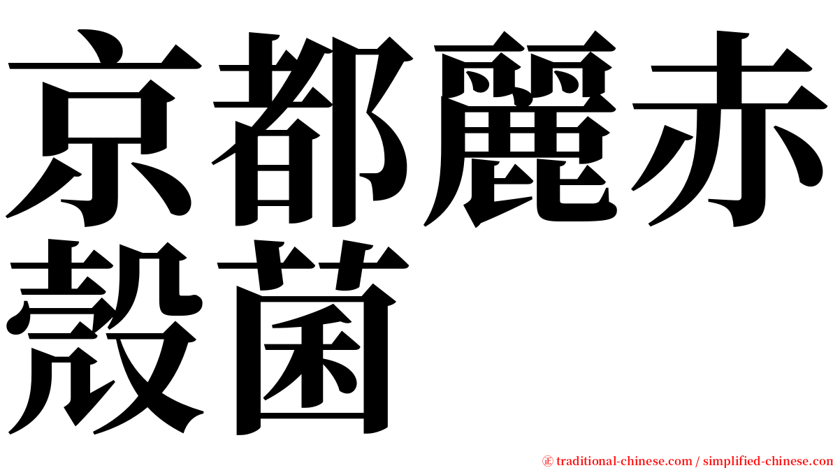 京都麗赤殼菌 serif font