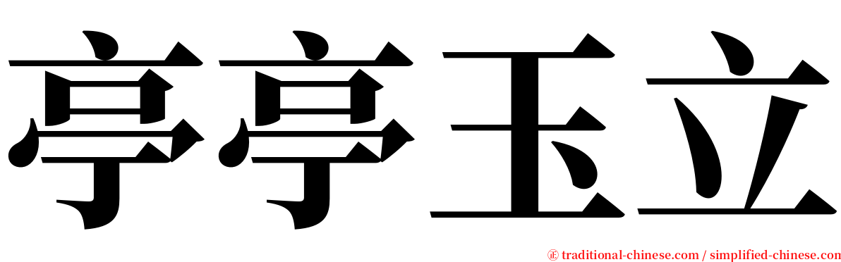 亭亭玉立 serif font