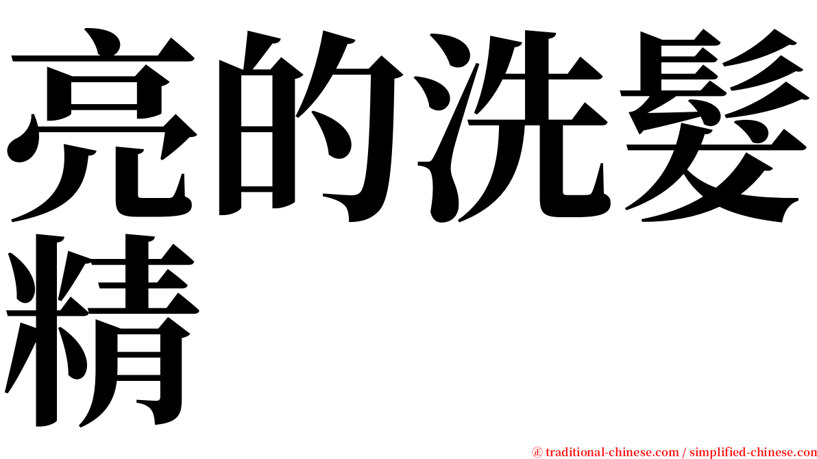 亮的洗髮精 serif font