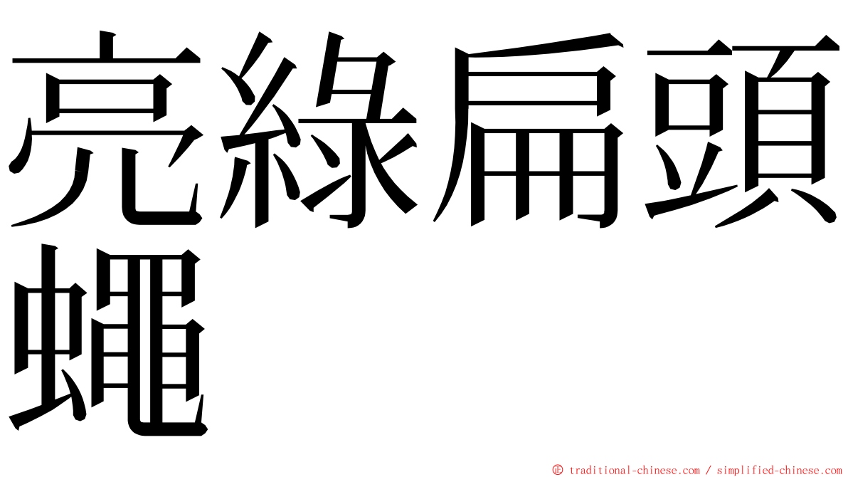 亮綠扁頭蠅 ming font