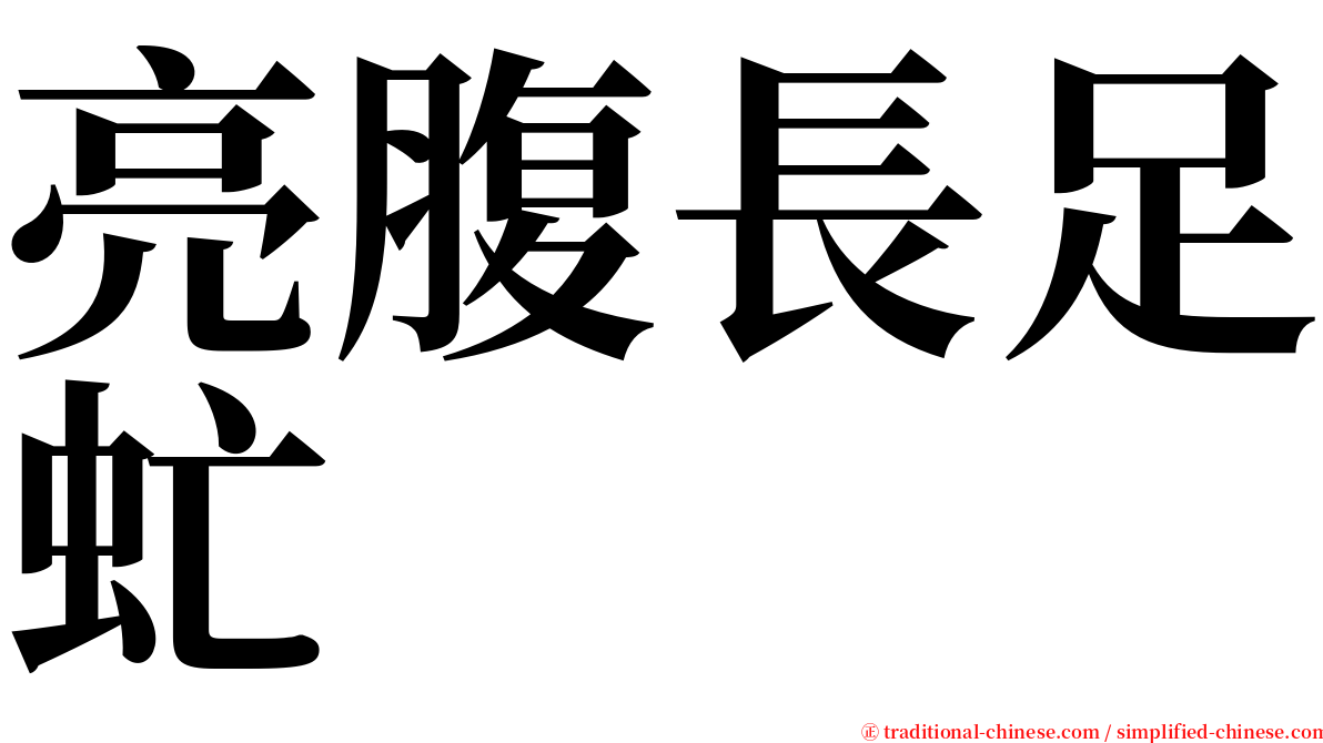 亮腹長足虻 serif font