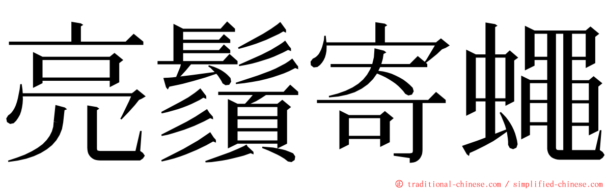 亮鬚寄蠅 ming font